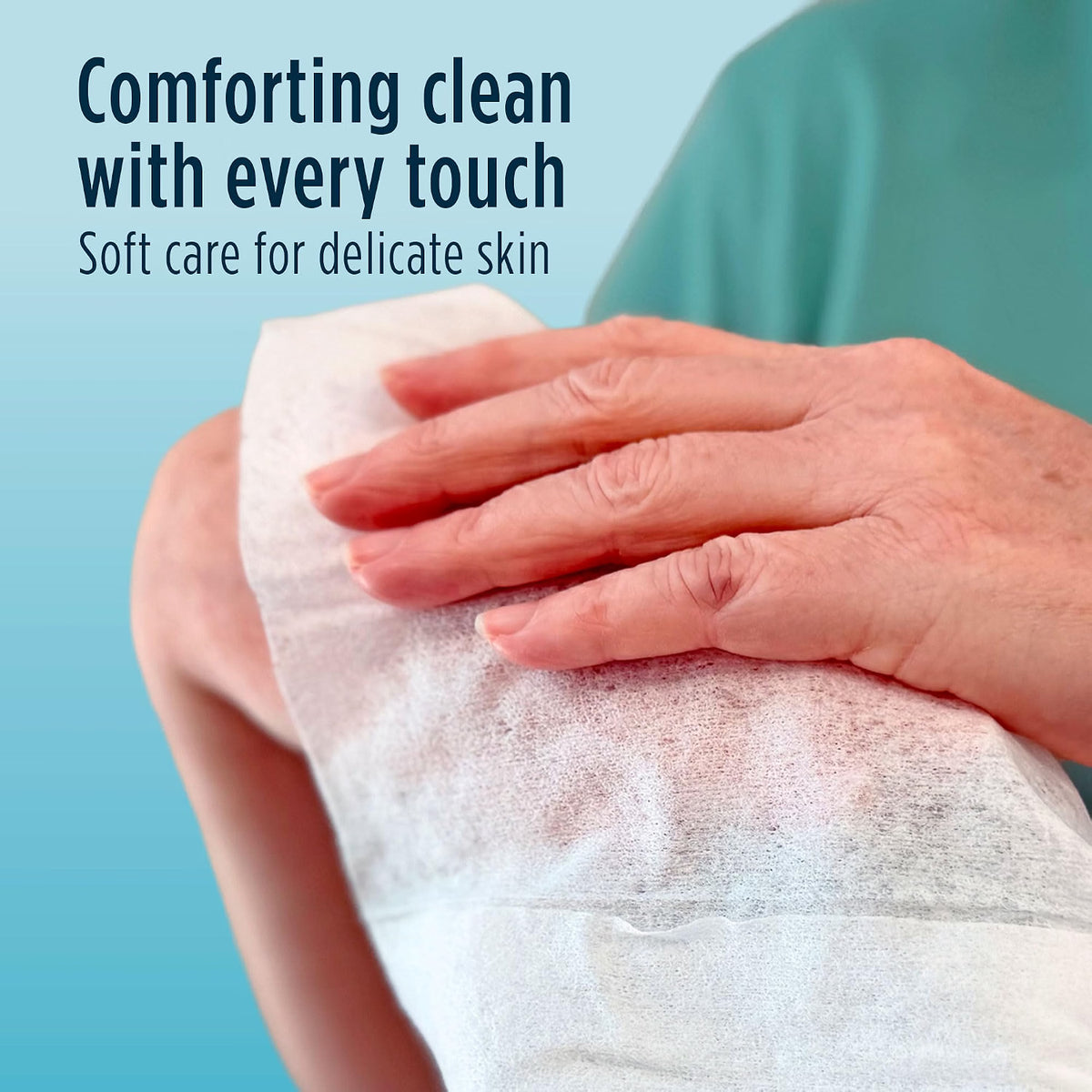 Attends Washcloths No-Rinse Disposable Cleansing Wipes for Incontinence, 7.8"x11.8", Hypoallergenic Alcohol-Free, Unscented, 48ct Bag