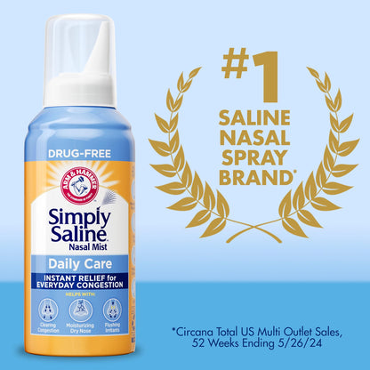 ARM & HAMMER Simply Saline Nasal Care Daily Mist 1.6oz | Instant Relief, Everyday Congestion Relief